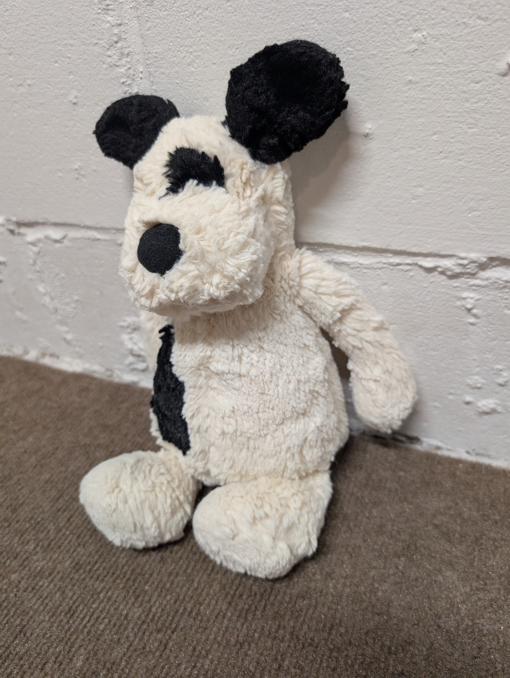 JELLYCAT Bashful Plush Black White Puppy Dog Stuffed Animal 12'' - Picture 2 of 8